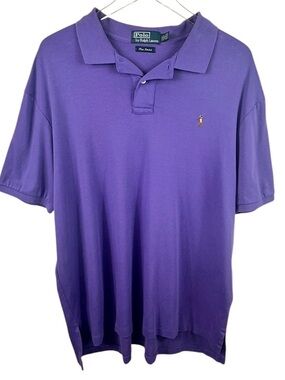 Polo Ralph Lauren Men's XXL Purple Pima Interlock Polo Shirt Logo